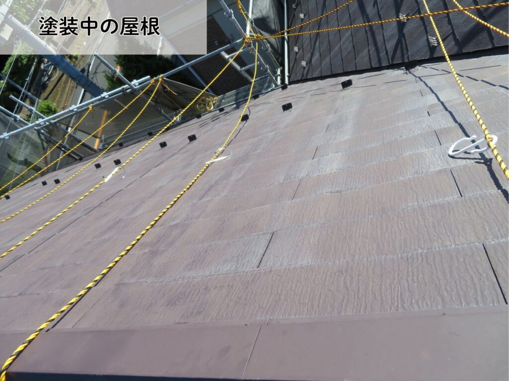 杉戸町-塗装中の屋根