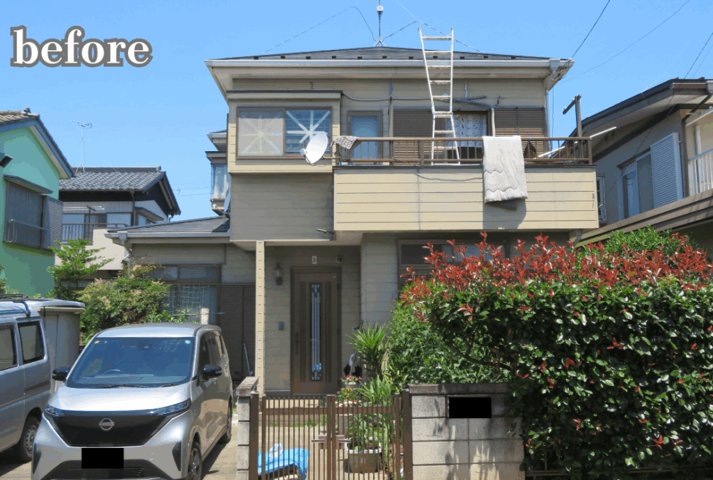 杉戸町塗装前の住宅